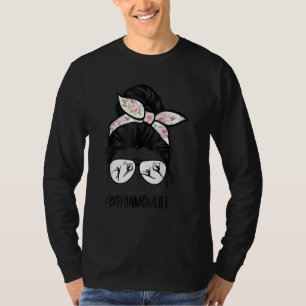 Camiseta Baton Twirler mãe vida bagunça copos de cabelo