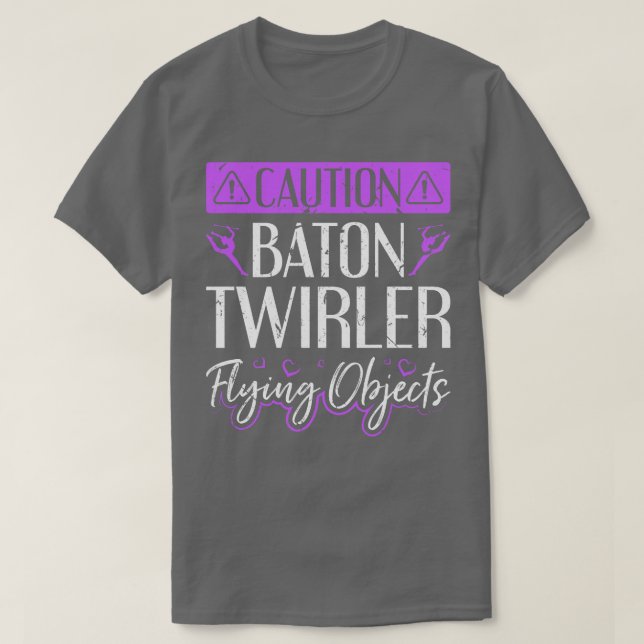Camiseta Baton Twirling Objetos Voadores Majorette Twirler (Frente do Design)