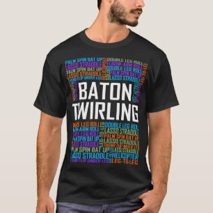 Camiseta Baton Twirling Words
