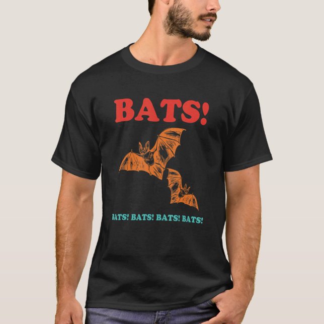 Camiseta Bats! Bats! Bats! Bats! Bats! Funny Retro Apparel (Frente)