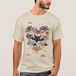 Camiseta Bats bonitos em uma noite estrelada