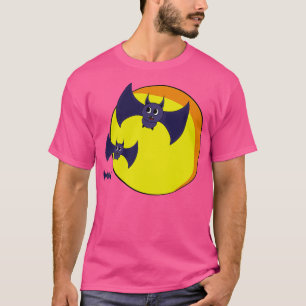 Camiseta Bats de Halloween bonitos e uma bela lua de cheio