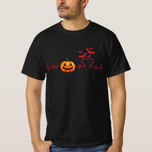 Camiseta Bats de Linha de Pulsação de Bomba de Halloween (Frente)