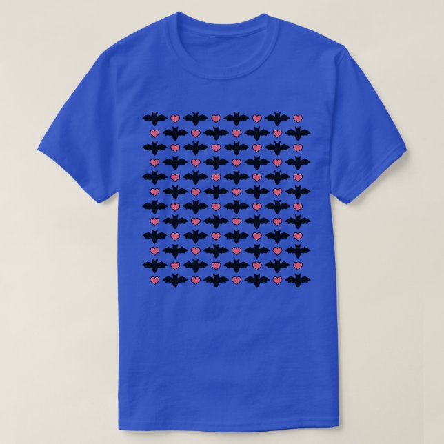 Camiseta Bats E Corações De Halloween Bonitos (Frente do Design)