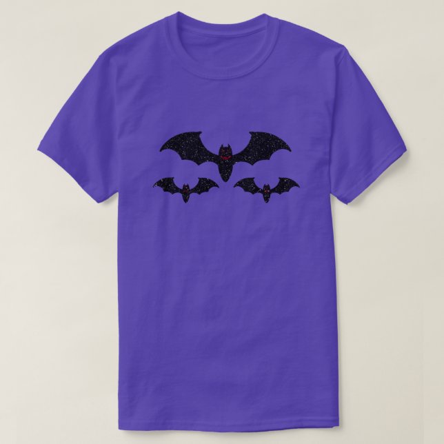 Camiseta Bats Halloween Glitter T-Shirt (Frente do Design)