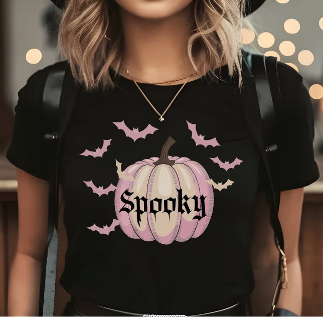 Camiseta Bats Pumpkin Spooky Halloween T Shirt Pastel (Criador carregado)