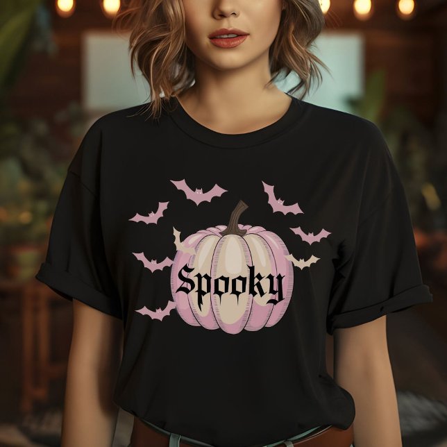 Camiseta Bats Pumpkin Spooky Halloween T Shirt Pastel (Criador carregado)