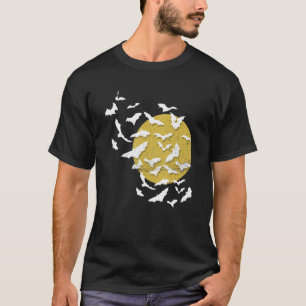Camiseta Bats Voadores Assustadores, Assustadores, Lua Chei