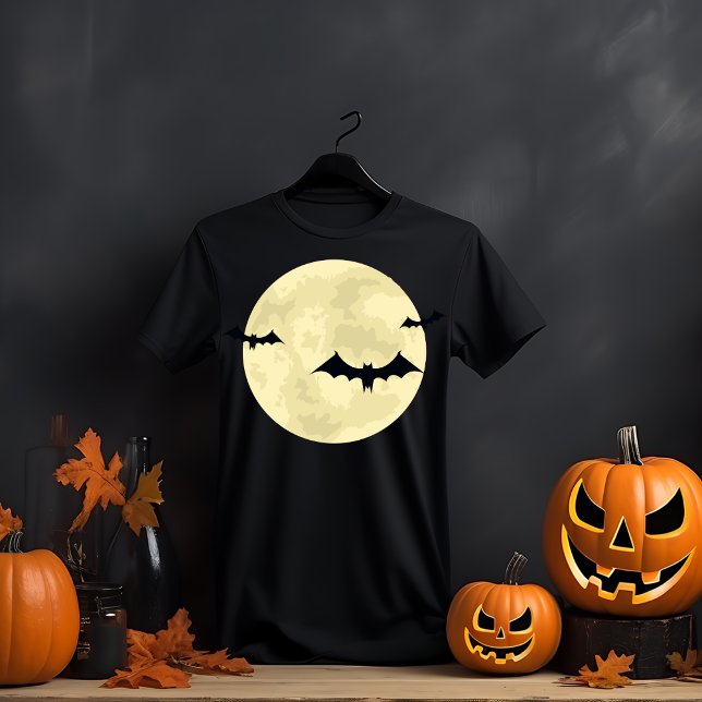 Camiseta Bats Voando Halloween Moon (Criador carregado)