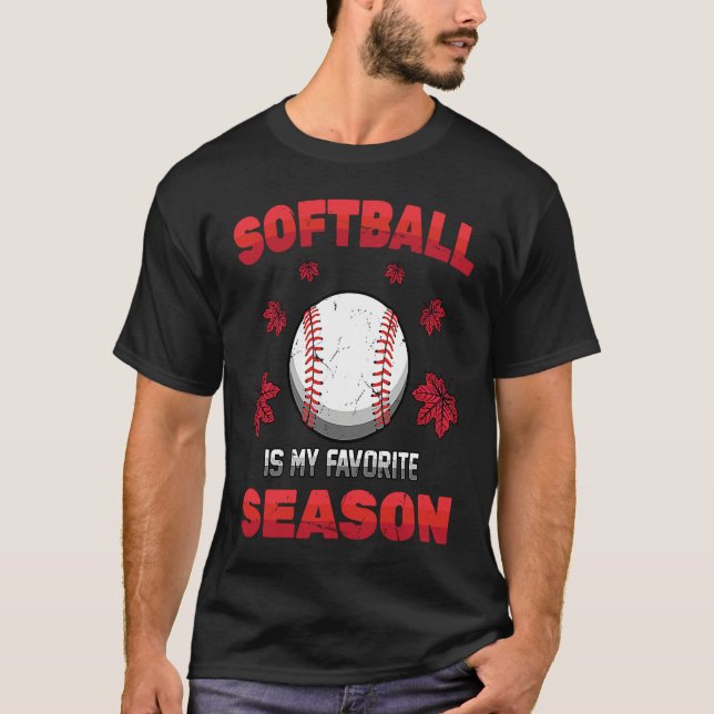 Camiseta Batter  Softball Is My Favorite Season  Fall  Pitc (Frente)