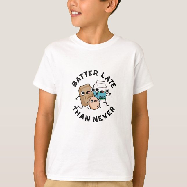 Camiseta Batter Tarde Que Nunca Engraçado Fazendo Lança (Frente)