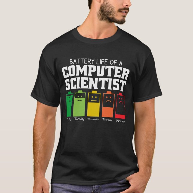 Camiseta Battery Life Of A Computer Scientist (Frente)