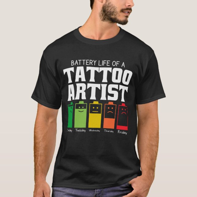 Camiseta Battery Life Of A Tattoo Artist (Frente)