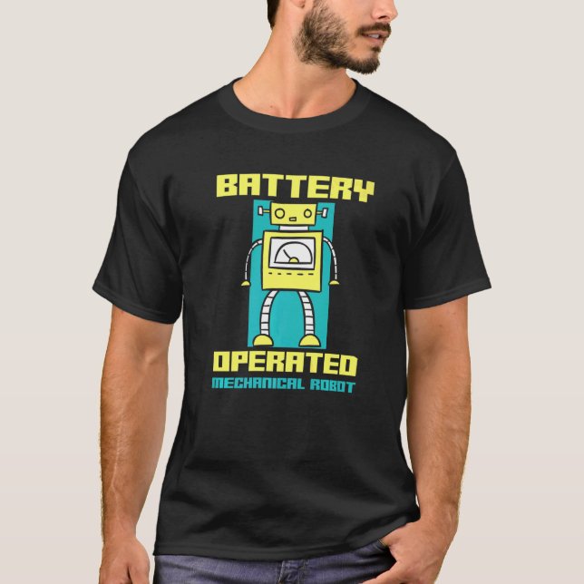 Camiseta Battery Operated Mechanical Robot Robotics (Frente)