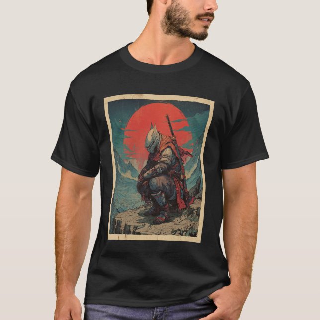 Camiseta Battle Worn Masked Samurai Warrior Japanese Sun Ba (Frente)