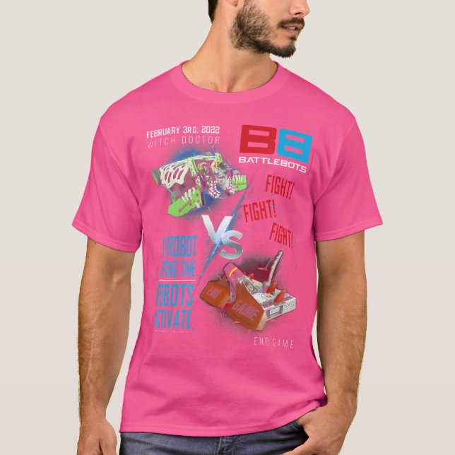 Camiseta Battlebots Fevereiro 3.º Evento Principal Bruxa Mé (Frente)