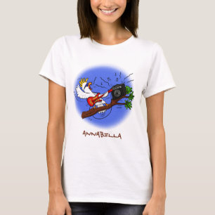 Camiseta Batuta engraçada tocando cartoon de violão