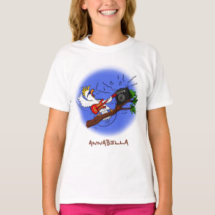 Camiseta Batuta engraçada tocando cartoon de violão
