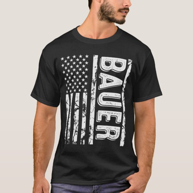 Camiseta Bauer Last Name Funny Surname Team Bauer Family Re (Frente)