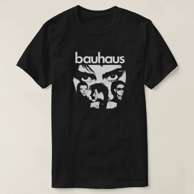 Bauhaus アート Tシャツ 黒 Camiseta Bauhaus - Banda Essencial T-Shirt | Zazzle Brasil