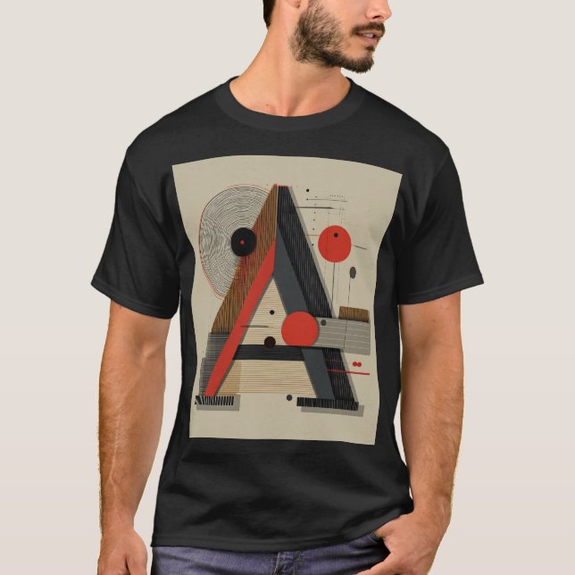 Camiseta Bauhaus-Inspired Geometric Monogram (Frente)