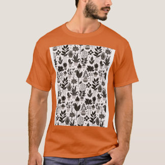 Camiseta Bauhaus Plant Pattern Brown