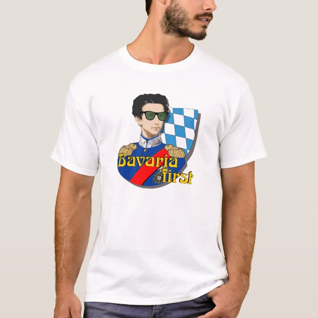Camiseta Bavaria First König Ludwig II mit Brille (Frente)