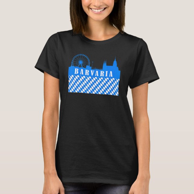 Camiseta Bavaria Skyline Ferris Wheel Estado Livre Da Bavie (Frente)