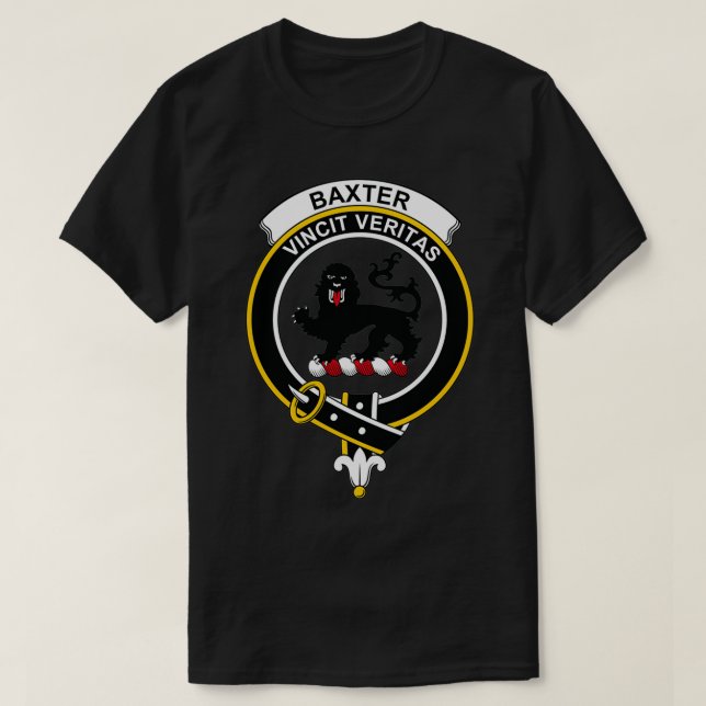 Camiseta Baxter Crest Tartan Clan Scottish Clan 1 (Frente do Design)