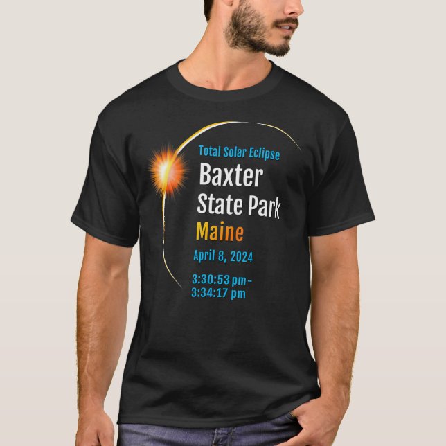 Camiseta Baxter State Park Maine ME Total Solar Eclipse 202 (Frente)