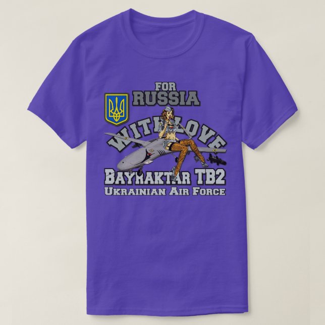 Camiseta BAYRATKAR TB2 para a Rússia com amor pela companhi (Frente do Design)