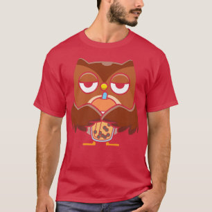 Camiseta Bble milk Tea Owl Cute Owl Bebendo Boba Milk Te