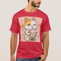 Bble Tea Boba Cat Anime Bonito Kawaii Aestético Né