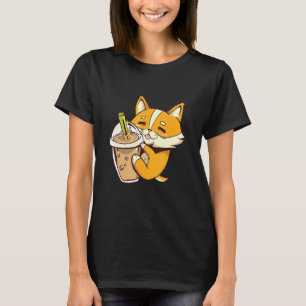 Camiseta Bble Tea Cute Corgi Dog Puppy Boba Tea Sweet Dri