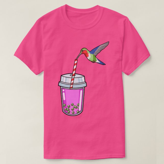 Camiseta Bble Tea Gift Women Bird Pink Boba Tea Gift Humm (Frente do Design)