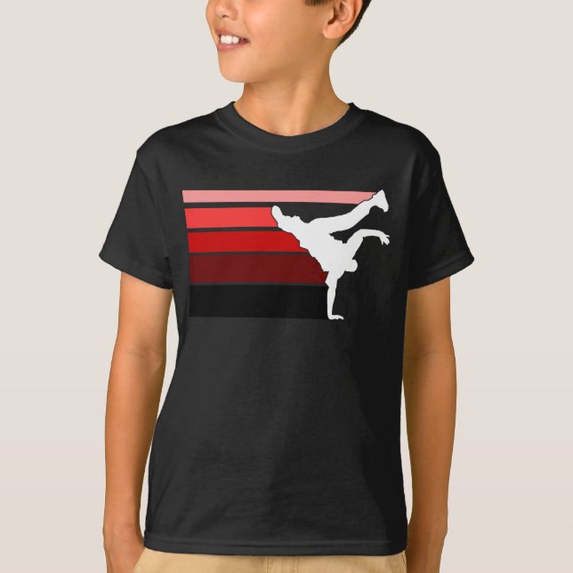 Camiseta BBOY gradient red que crianças (Frente)
