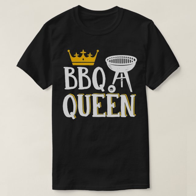 Camiseta BBQ Queen Smoker Grill Barbecue Meat Grilling  (Frente do Design)