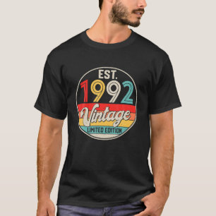 Camiseta Bday 30 Year Old Vintage 1992 Limited Edition 30
