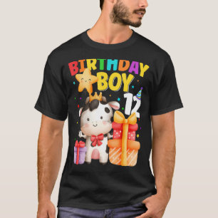 Camiseta Bday de 2 anos Criança de Vaca-12