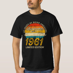 Camiseta Bday de 60 anos 1961 Impressionante desde o 60º a