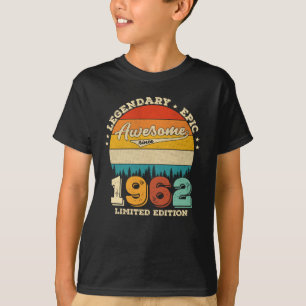 Camiseta Bday de 63 anos de 1962 Incrível 63º presente de a