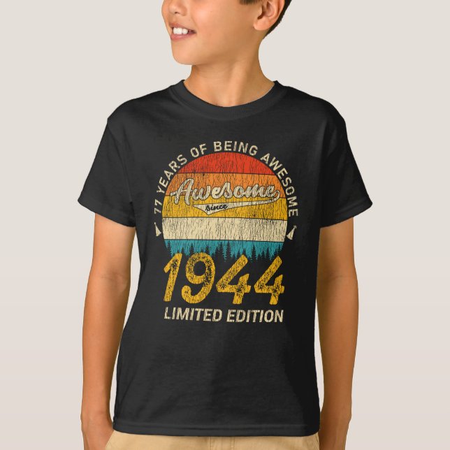 Camiseta Bday de 81 anos 1944 Incrível 81ruas Aniversário P (Frente)