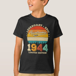 Camiseta Bday de 81 anos 1944 Incrível 81ruas Aniversário P
