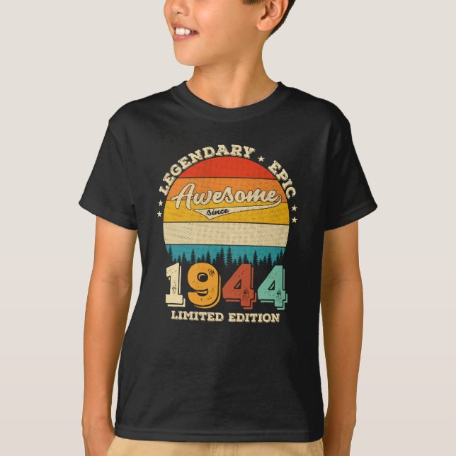 Camiseta Bday de 81 anos 1944 Incrível 81ruas Aniversário P (Frente)