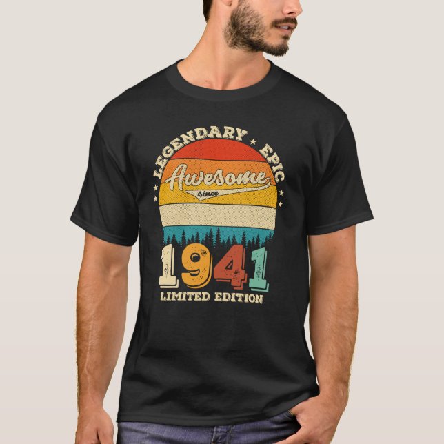 Camiseta Bday de 84 anos 1941 Incrível 84º presente de aniv (Frente)