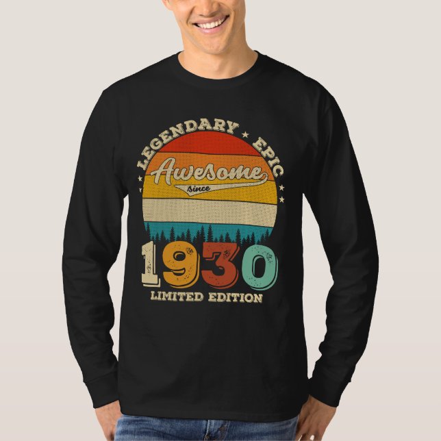 Camiseta Bday de 95 anos Retro Incrível 95º presente de ani (Frente)