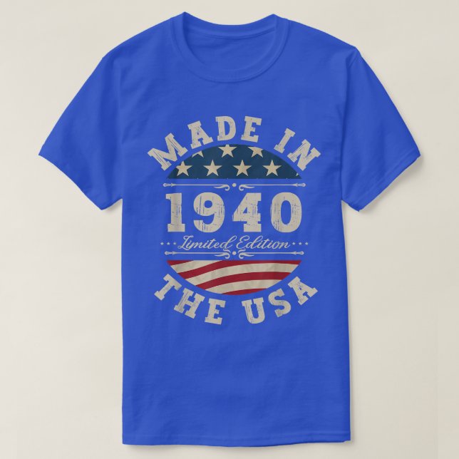 Camiseta Bday Limited Edition 1940 EUA 82th Bi (Frente do Design)