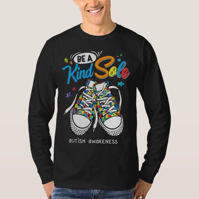 Camiseta Be A Kind Sole Autism Awareness Puzzle Shoes Men W (Frente)