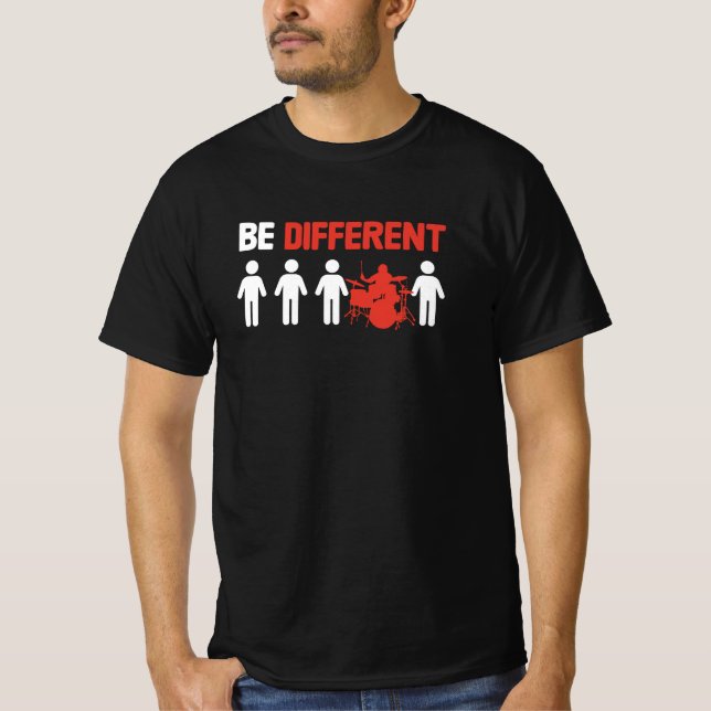 Camiseta Be Different - Funny Drummer  (Frente)