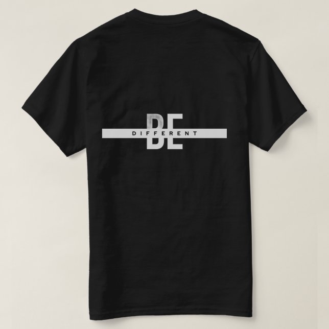 Camiseta Be Different | Motivational Typography T-Shirt (Verso do Design)